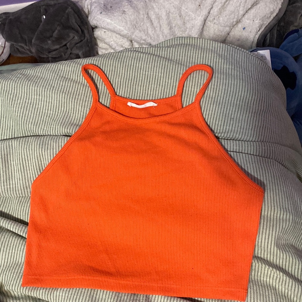 orange cropped tank